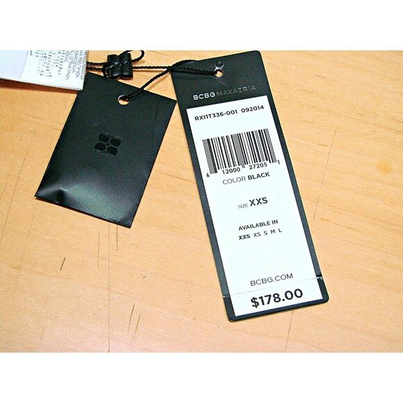 BCBGMaxazria Womens Silk Black Long Sleeve High Low Blouse Shirt Top Sz XXS NWT - Picture 9 of 12